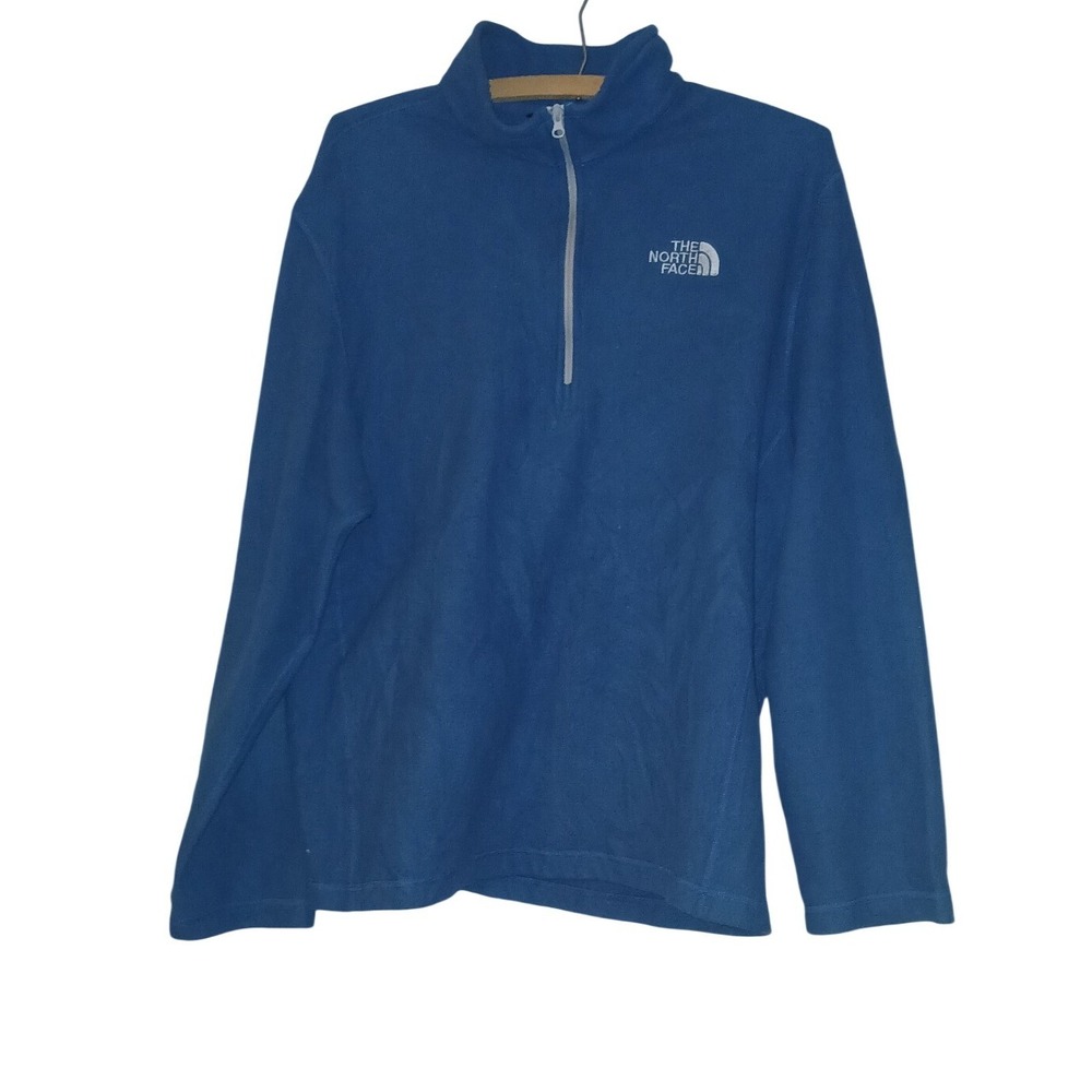 The North Face Mens TKA 100 Glacier Quarter Zip Fleece Pullover Blue Large